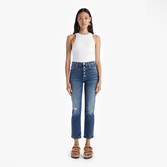 MOTHER Pixie Tomcat Ankle Jeans in Born To Bite 32 - Picture 1 of 8